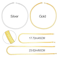 Miniatyrbild 2 av 10: 18"/20" platt ormkedja fiskbenshalsband Gold 5.0mm-60CM