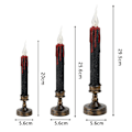 Miniatyrbillede 2 af 8: 2 stk gotiske lysestager LED elektronisk lys M M