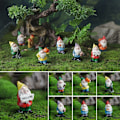Miniatyrbild 10 av 10: 2st Mini Gnome Figurines Miniature Dwarfs Statue 2 2 2