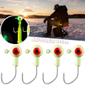 Pikkukuva 3 / 10: 20 kpl pyöreä lyijypää koukku jigging syötti 2,5 cm 0,8 GMIX COLOR MIX 2.5cm 0.8gMix color