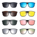 Miniatyrbillede 6 af 10: Polariseret Clip On Solbriller Mænds bilførerbrille SPEJLET Mirrored Blue