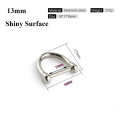 Miniatyrbilde 1 av 10: Solid karabinkrok D buestifter 13MMSHINY OVERFLATE BLANKENDE OVERFLATE 13mmShiny Surface
