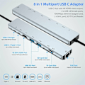 Miniatyrbild 4 av 11: 8 i 1 Typ C till USB-C Hub 4K HDMI Adapter USB 3.0-port