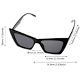 Miniatyrbilde 2 av 10: Cat Eye Solbriller Firkantede Solbriller SVART SVART Black