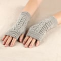 Pikkukuva 6 / 10: Rannevarsi Rukkaset Fingerless Naisten Käsineet VAALEAN HARMAA VAALEANHARMAA Light Gray