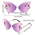 Miniatyrbilde 3 av 10: Diamond Butterfly Solbriller Bling Solbriller GRADIENT ICE Gradient Ice Blue