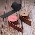 Miniatyrbillede 3 af 9: Læderrem Blank Overflade Læder Strip SORT 5CM black 5cm