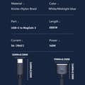 Miniatyrbilde 6 av 10: Hurtigladekabel USB Type-C til Magsafe 3 WHITE White