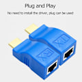 Miniatyrbillede 9 af 10: 2 Stk Ethernet-kabel til HDMI HDMI-forlænger SORT Black