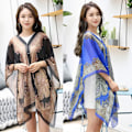 Miniatyrbillede 5 af 8: Sjal Tørklæde Beach Cover Up SORT Black