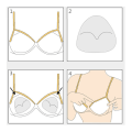 Miniatyrbillede 11 af 11: Brystpude Push Up Polstret SMÅTRANSPARENT TRANSPARENT SmallTransparent