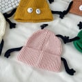 Miniatyrbillede 2 af 10: Børnemanchetstrik Beanie strikkehue Hat HVID white