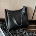 Miniatyrbillede 5 af 10: Læder Tote Bag Skuldertaske SORT black