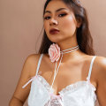 Miniatyrbild 1 av 9: Rose Flower Choker Rose Choker Halsband ROSA 145-150CM PINK 145-150CM