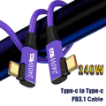 Miniatyrbilde 10 av 10: USB-C hurtigladekabel Type-C dataledning 1M 1m