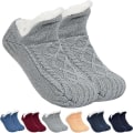 Miniatyrbillede 4 af 10: V-Mouth Fluffy Slipper Socks Varme Sokker GRÅ 26CM(40-43)M M Grey 26cm(40-43)M-M