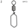 Miniatyrbillede 1 af 9: 50 stk Fishing Snap Connector med Pin Rolling Swivel 2 2 2