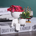 Miniatyrbilde 8 av 10: Abstrakte figurer Blomsterpotter Keramikkvase HVIT A A White A-A