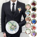 Miniatyrbilde 5 av 9: Corsage kunstig håndledd Blomst DYP BØNNEPASTE DYP BØNNEPASTE Deep Bean Paste