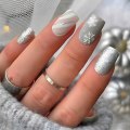 Miniatyrbillede 8 af 10: Jul franske falske negle False Nail 1 1 1
