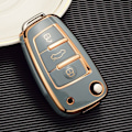 Pikkukuva 4 / 10: Auton Flip Key Case Key Cover Shell -kuori GOLD TRIM-GREY GOLD TRIM-GREY Gold Trim-Grey