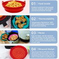 Pikkukuva 3 / 8: Air Fryer Basket Silicone Pot PUNAINEN red