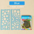 Miniatyrbild 1 av 10: Scratch Paper Art Rainbow Scratch Note Book BLÅ MED 2 LINJER Blue With 2 rulers-With 2 rulers