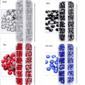 Miniatyrbild 3 av 9: Nail Rhinestone Pärlor VIT White
