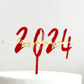 Miniatyrbild 7 av 10: 1/4PCS 2024 Cake Toppers Gott Nytt År 6 6 6