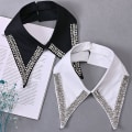 Miniatyrbilde 9 av 10: Pearl Fake Collar Avtagbar krage Halslinje HVIT 1 1 white 1-1