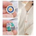 Miniatyrbilde 7 av 10: 10 stk Metallblomstknapper Rhinestone-knapp C C C