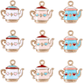 Miniatyrbillede 1 af 5: 30 STK Emalje tekande Charms Kaffe Te Kedel Pot Charms Legering