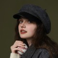 Miniatyrbilde 7 av 10: Ull Filt Visir Lue Beret KAFFE coffee