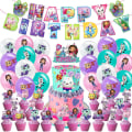 Miniatyrbilde 1 av 4: Gabby's Dollhouse bursdagsfest dekorasjonsbanner ballong