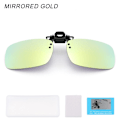 Miniatyrbillede 1 af 10: Clip-on solbriller Polariseret MIRRORED GULD MIRRORED GULD Mirrored Gold