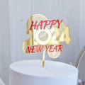 Miniatyrbild 8 av 10: 1/4PCS 2024 Cake Toppers Gott Nytt År 7 7 7