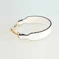 Miniatyrbillede 1 af 10: Læder håndtaske strop Firkantet clutch taske håndtag HVID white