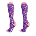 Miniatyrbilde 1 av 7: Halloween kompresjonssokker Flaggermus gresskaruglestrømper ROSA pink S/MGhost-Ghost