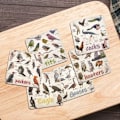 Pikkukuva 6 / 6: 6 set Bird Pun -lasinaluset Hauskat puiset lasinaluset juomille Wooden