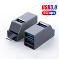 Miniatyrbild 7 av 10: USB Hub Type-C Splitter USB HUB GRÅ USB HUB GRÅ USB HUB Grey