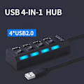 Miniatyrbillede 1 af 10: USB HUB Adapter SORT black