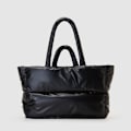 Miniatyrbillede 3 af 10: Puffer Tote Bag Quiltet Puffy Håndtaske SØLV silver