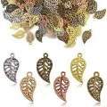 Miniatyrbilde 1 av 9: Leaf Charms Hollow Charms Hollow Filigree Leaf Charms