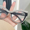 Miniatyrbillede 9 af 10: Rhinestone Cat Eye Briller Damebrillestel SORT-SORT Black-Black