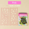 Miniatyrbillede 1 af 10: Scratch Paper Art Rainbow Scratch Notesbog PINK MED 2 LINEALER Pink With 2 rulers-With 2 rulers