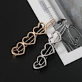 Pikkukuva 4 / 7: 2kpl Hollow Love Heart Hiusneula-sivuklipsit SILVER silver