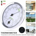 Miniatyrbillede 7 af 10: Pointer Type Hygrotermograf Termo-hygrometer SØLV&GRØN silver&green