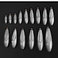 Miniatyrbillede 6 af 10: 1/2/3/5/10stk Fiske Bly Synker Fiske Vægt Synke 60g(58g)-2pcs