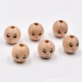 Pikkukuva 1 / 6: 100 kpl Puiset helmet Päähelmet Pyöreät kasvohelmet