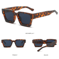 Miniatyrbilde 5 av 10: Tykke firkantede solbriller rektangelskjermer LEOPARD-SORT Leopard-Black